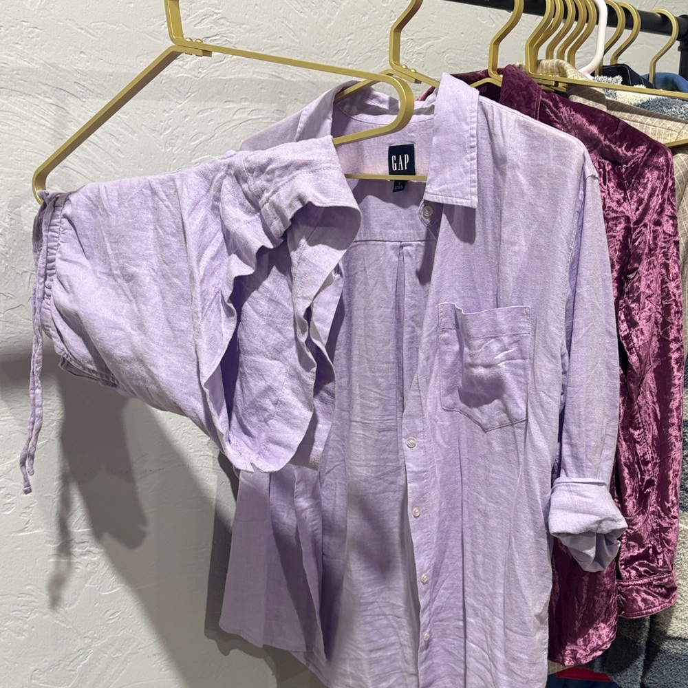 GAP Light Purple Casual Shirt Set with Shorts